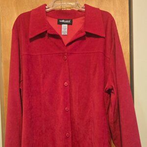 Woman's Sag Harbor Red Blouse, Size 22W